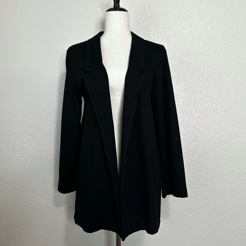 Lulu's Black Open Front Long Sleeves Women's Blazer, Sz Large